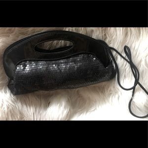 Black sequined purse  clutch or shoulder